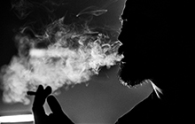 African American man smoking