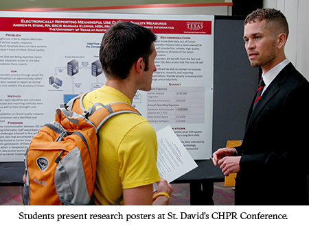 Students present research posters at St. David's CHPR Conference.