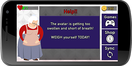 Digital tool senses the patient isn’t exercising and sends them a message Help!! The avatar is getting too swollen and short of breath! WEIGH yourself TODAY!