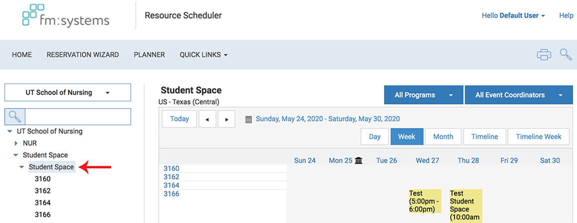 Room Scheduler for Student Space