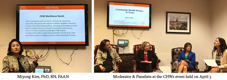 Dr. Miyong Kim along with other moderator & panelists at the CHWs event held on April 3