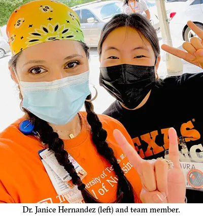 Dr. Janice Hernandez (left) and team member.