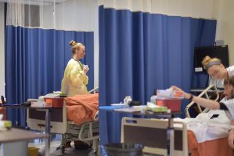 Nursing students at Simulation and Skills Center