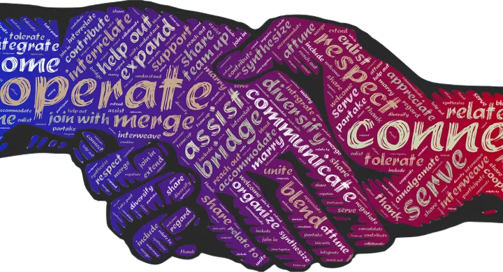 Handshake with words