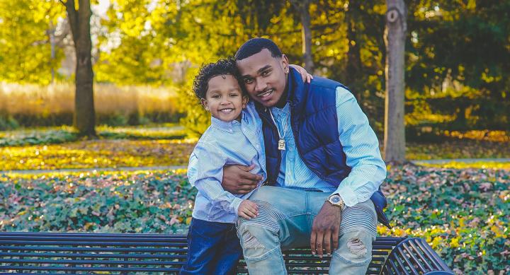 African American Man with his son