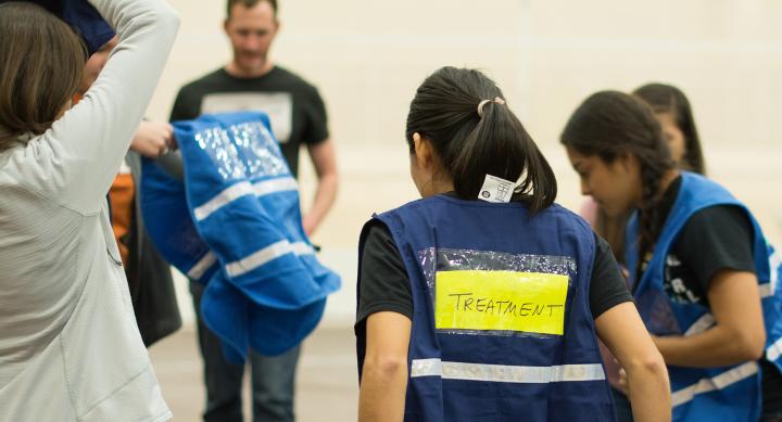 Students at Disaster Preparedness Drill