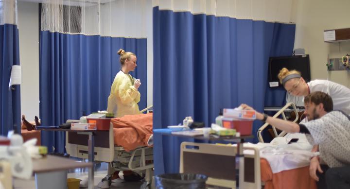 Nursing students at Simulation and Skills Center