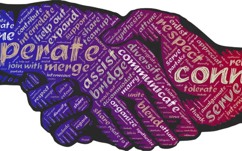 Handshake with words