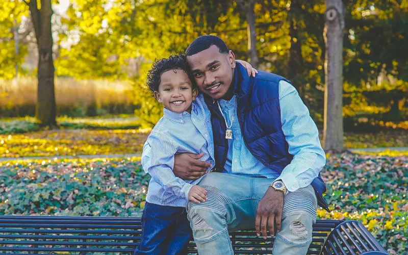 African American Man with his son
